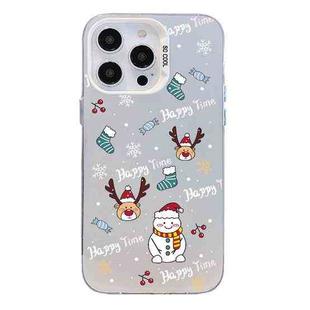 For iPhone 12 Pro Max Christmas Series PC Full Coverage Pattern Phone Case(CW041 White)