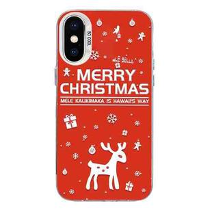 For iPhone X / XS Christmas Series PC Full Coverage Pattern Phone Case(CW045 White)