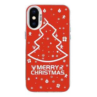 For iPhone X / XS Christmas Series PC Full Coverage Pattern Phone Case(CW046 White)