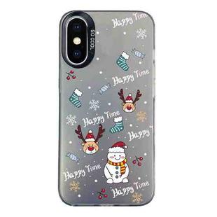 For iPhone X / XS Christmas Series PC Full Coverage Pattern Phone Case(CK041 Black)