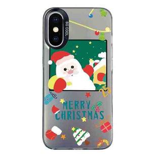 For iPhone X / XS Christmas Series PC Full Coverage Pattern Phone Case(CK044 Black)