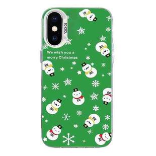 For iPhone X / XS Christmas Series PC Full Coverage Pattern Phone Case(CW038 White)