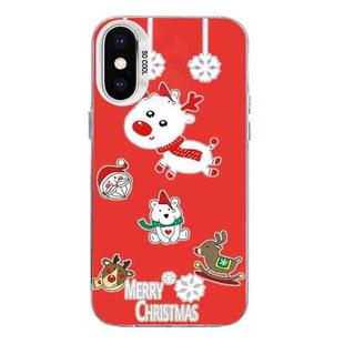 For iPhone X / XS Christmas Series PC Full Coverage Pattern Phone Case(CW039 White)