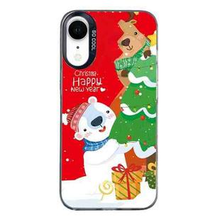 For iPhone XR Christmas Series PC Full Coverage Pattern Phone Case(CK033 Black)