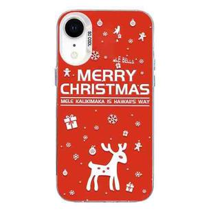 For iPhone XR Christmas Series PC Full Coverage Pattern Phone Case(CW045 White)