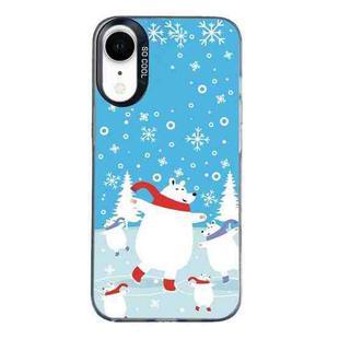 For iPhone XR Christmas Series PC Full Coverage Pattern Phone Case(CK037 Black)