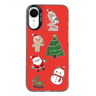 For iPhone XR Christmas Series PC Full Coverage Pattern Phone Case(CK040 Black)