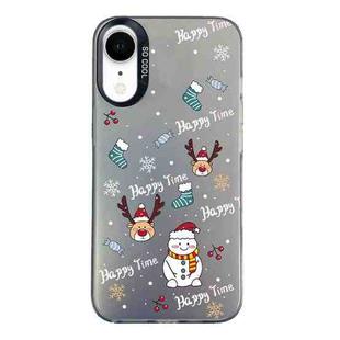 For iPhone XR Christmas Series PC Full Coverage Pattern Phone Case(CK041 Black)