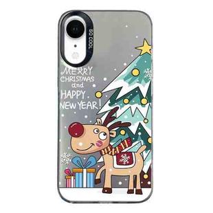 For iPhone XR Christmas Series PC Full Coverage Pattern Phone Case(CK042 Black)