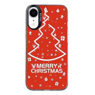 For iPhone XR Christmas Series PC Full Coverage Pattern Phone Case(CK046 Black)