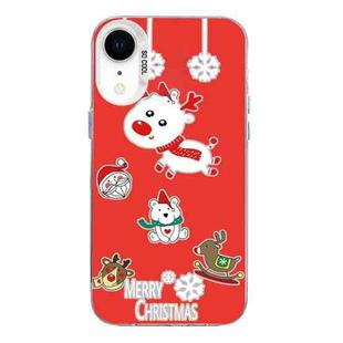 For iPhone XR Christmas Series PC Full Coverage Pattern Phone Case(CW039 White)