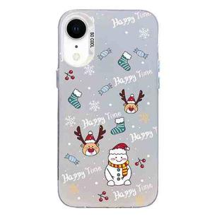 For iPhone XR Christmas Series PC Full Coverage Pattern Phone Case(CW041 White)