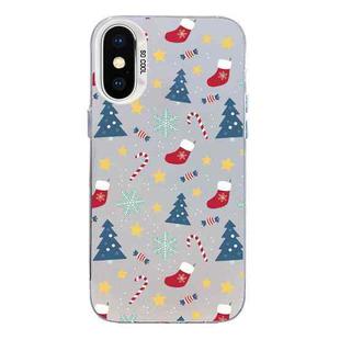 For iPhone XS Max Christmas Series PC Full Coverage Pattern Phone Case(CW036 White)