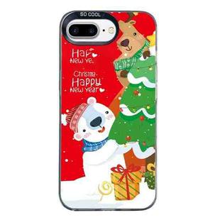 For iPhone 7 Plus / 8 Plus Christmas Series PC Full Coverage Pattern Phone Case(CK033 Black)