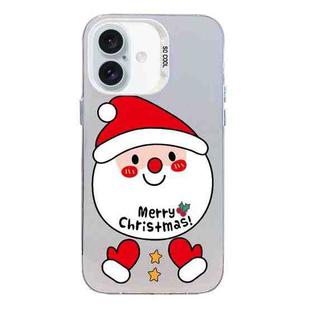 For iPhone 16 Plus Christmas Series PC Full Coverage Pattern Phone Case(CW043 White)