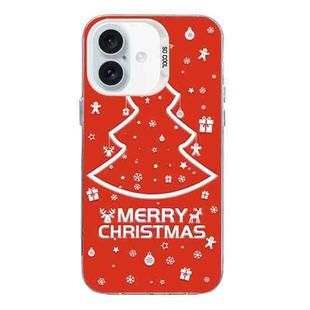 For iPhone 16 Plus Christmas Series PC Full Coverage Pattern Phone Case(CW046 White)