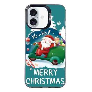 For iPhone 16 Plus Christmas Series PC Full Coverage Pattern Phone Case(CK047 Black)