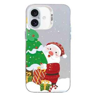 For iPhone 16 Plus Christmas Series PC Full Coverage Pattern Phone Case(CW034 White)