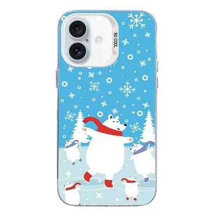 For iPhone 16 Christmas Series PC Full Coverage Pattern Phone Case(CW037 White)