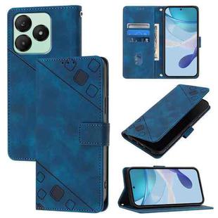 For Wiko T20 Skin-feel Embossed Leather Phone Case(Blue)