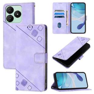 For Wiko T20 Skin-feel Embossed Leather Phone Case(Light Purple)