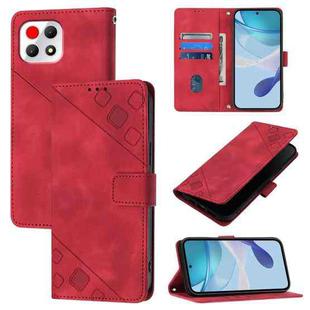 For T-Mobile REVVL 7 5G Skin-feel Embossed Leather Phone Case(Red)