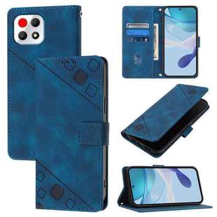 For T-Mobile REVVL 7 5G Skin-feel Embossed Leather Phone Case(Blue)