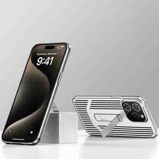 For iPhone 14 Pro Extraordinary Cooling Holder Phone Case(Silver White)