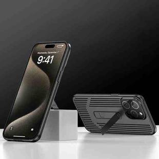 For iPhone 15 Pro Extraordinary Cooling Holder Phone Case(Black)