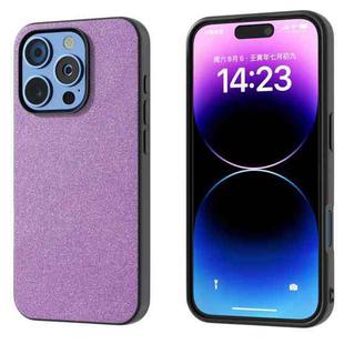 For iPhone 16 Pro Max Black Frame Glitter Shockproof Phone Case(Purple)