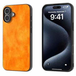 For iPhone 16 Dual Color Lichi Texture PU Phone Case(Orange)