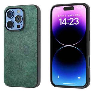 For iPhone 16 Pro Dual Color Lichi Texture PU Phone Case(Green)