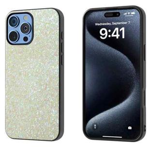 For iPhone 16 Pro Max Black Frame Colorful Glitter Phone Case(Gold)