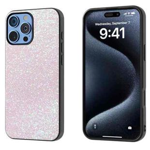 For iPhone 16 Pro Black Frame Colorful Glitter Phone Case(Glitter Pink)