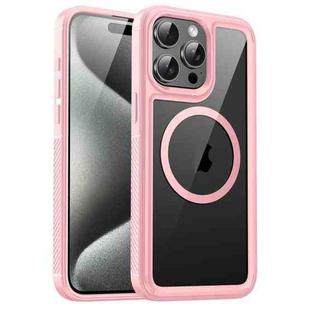 For iPhone 15 Pro Max Forerunner Shockproof Acrylic Hybrid TPU Magsafe Phone Case(Pink)