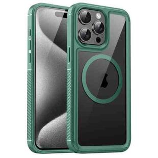 For iPhone 15 Pro Max Forerunner Shockproof Acrylic Hybrid TPU Magsafe Phone Case(Green)