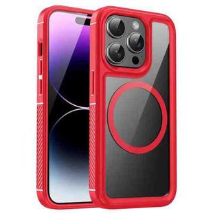 For iPhone 14 Pro Forerunner Shockproof Acrylic Hybrid TPU Magsafe Phone Case(Red)