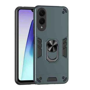 For Samsung Galaxy S25 Edge 5G Shockproof Metal Ring Holder Phone Case(Green)