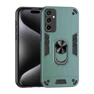 For Samsung Galaxy S24 FE 5G Shockproof Metal Ring Holder Phone Case(Green)