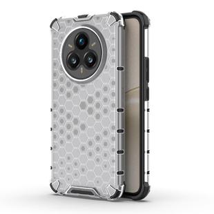 For Realme 14 Pro+ 5G Shockproof Honeycomb PC + TPU Protective Phone Case(White)