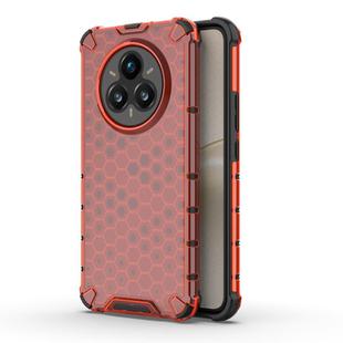 For Realme 14 Pro+ 5G Shockproof Honeycomb PC + TPU Protective Phone Case(Red)