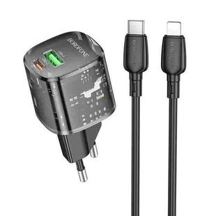 hoco BN17 PD20W USB, Type-C Charger with 1m Type-C to 8 Pin Cable Set, Plug Type:EU Plug(Black)