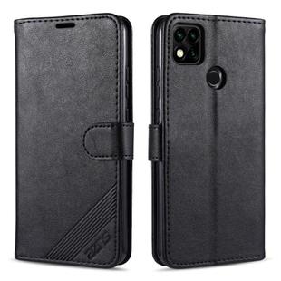 For Xiaomi Redmi 9C AZNS Sheepskin Texture Horizontal Flip Leather Case with Holder & Card Slots & Wallet(Black)