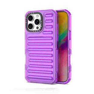 For iPhone 16 Pro Max High Transparency TPU Hybrid PC Airbag Phone Case(Transparent Purple)