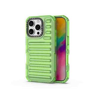 For iPhone 16 Pro High Transparency TPU Hybrid PC Airbag Phone Case(Transparent Green)