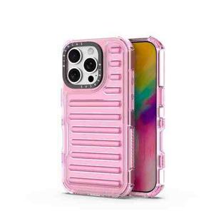 For iPhone 16 Pro High Transparency TPU Hybrid PC Airbag Phone Case(Pink)