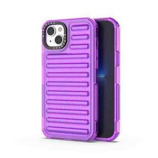 For iPhone 14 Plus High Transparency TPU Hybrid PC Airbag Phone Case(Transparent Purple)