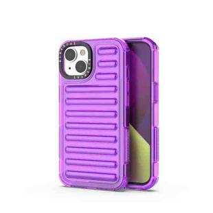 For iPhone 14 High Transparency TPU Hybrid PC Airbag Phone Case(Transparent Purple)