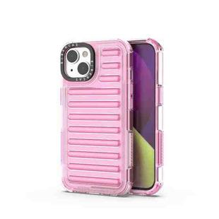 For iPhone 14 High Transparency TPU Hybrid PC Airbag Phone Case(Pink)