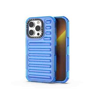 For iPhone 14 Pro High Transparency TPU Hybrid PC Airbag Phone Case(Transparent Blue)